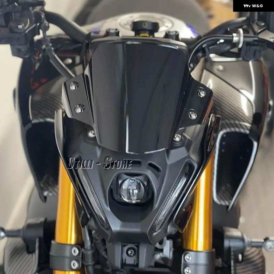並行輸入品オートバイ MT09 ツーリング スポーツ ウィンドスクリーン ウインドシールド サポート キット デフレクター付き ヤマハ MT-09 SP MT09 2021 -の画像