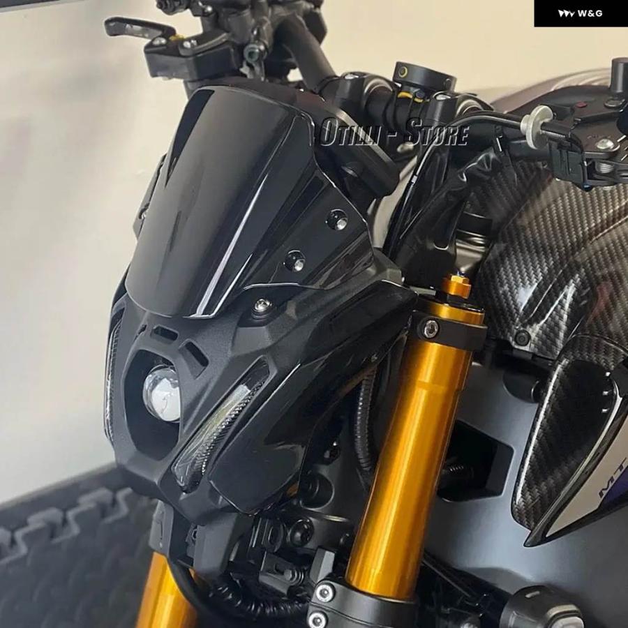 並行輸入品オートバイ MT09 ツーリング スポーツ ウィンドスクリーン ウインドシールド サポート キット デフレクター付き ヤマハ MT-09 SP MT09 2021 -の画像