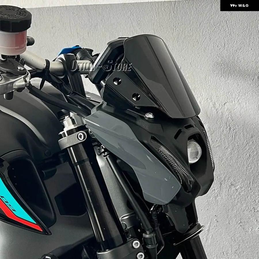 並行輸入品オートバイ MT09 ツーリング スポーツ ウィンドスクリーン ウインドシールド サポート キット デフレクター付き ヤマハ MT-09 SP MT09 2021 -の画像