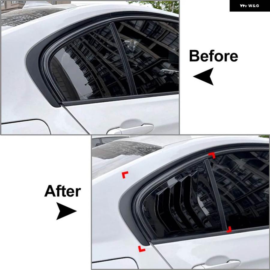 並行輸入品2個 車用 リアサイドウィンドウ クォータールーバー トリム 外装 アクセサリー BMW F30 3シリーズ 2013 - 19の画像