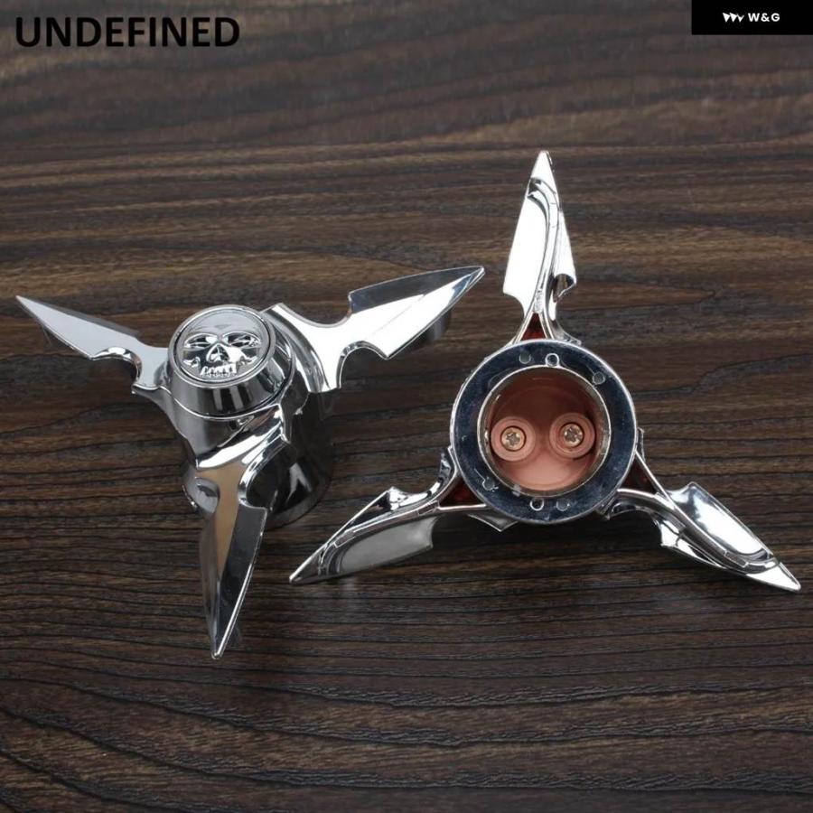 並行輸入品オートバイ クロームスカルスパンブレードアクスルキャップ 