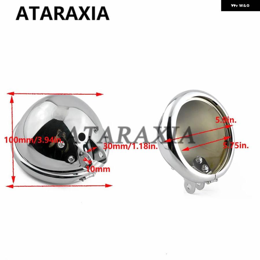 並行輸入品オートバイ 5.75インチ ヘッドライト ライトバケット ハウジング ボトム マウント LED ヘッドランプ シェル ハーレー ダイナ ソフテイル スポの画像