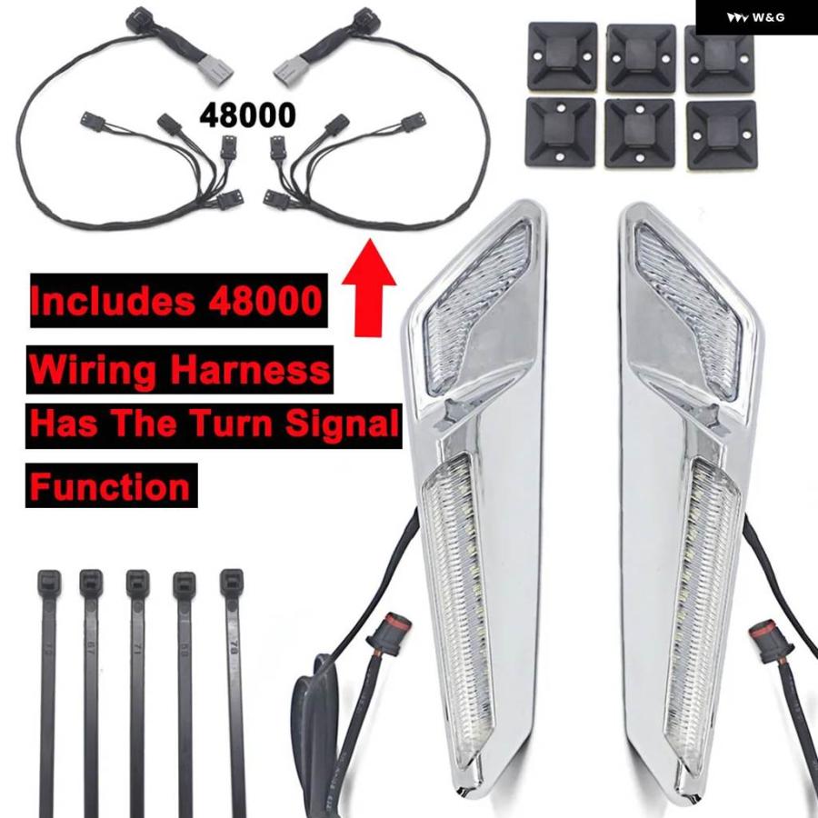 並行輸入品ホンダ ゴールドウィングF6B 2018-UP 2020 2021年GL1800 バイク ブラッククローム LED フォーク マウント ナビライトとローターカバー_11