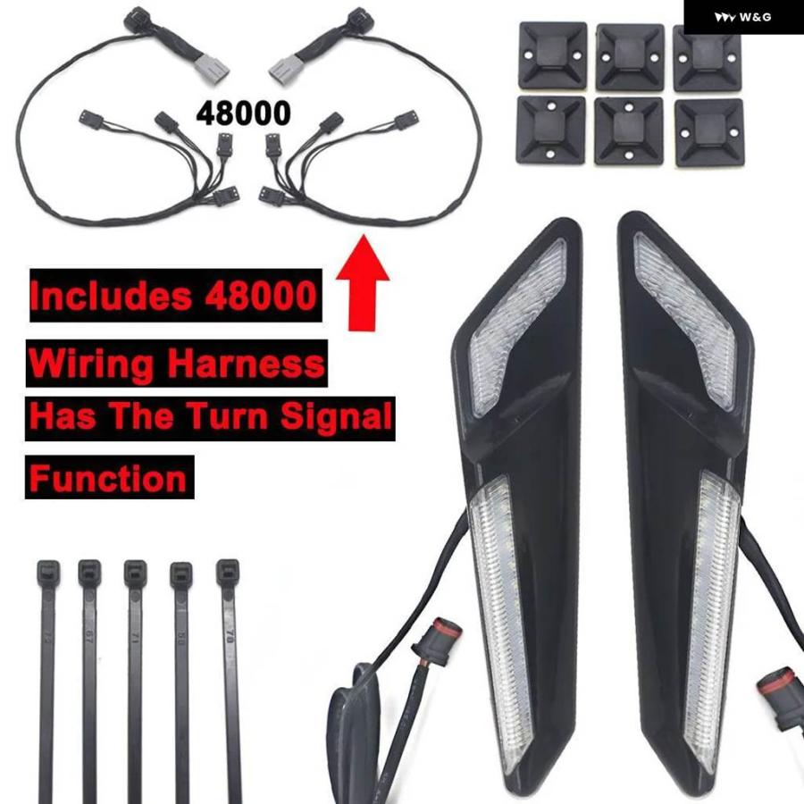 並行輸入品ホンダ ゴールドウィングF6B 2018-UP 2020 2021年GL1800 バイク ブラッククローム LED フォーク マウント ナビライトとローターカバー_12
