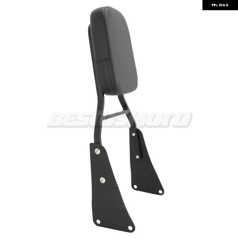 並行輸入品バイク ブラック/クローム乗員用バックレスト シーシーバー カワサキ バルカン1500 VN1500 クラシック 1986-2013