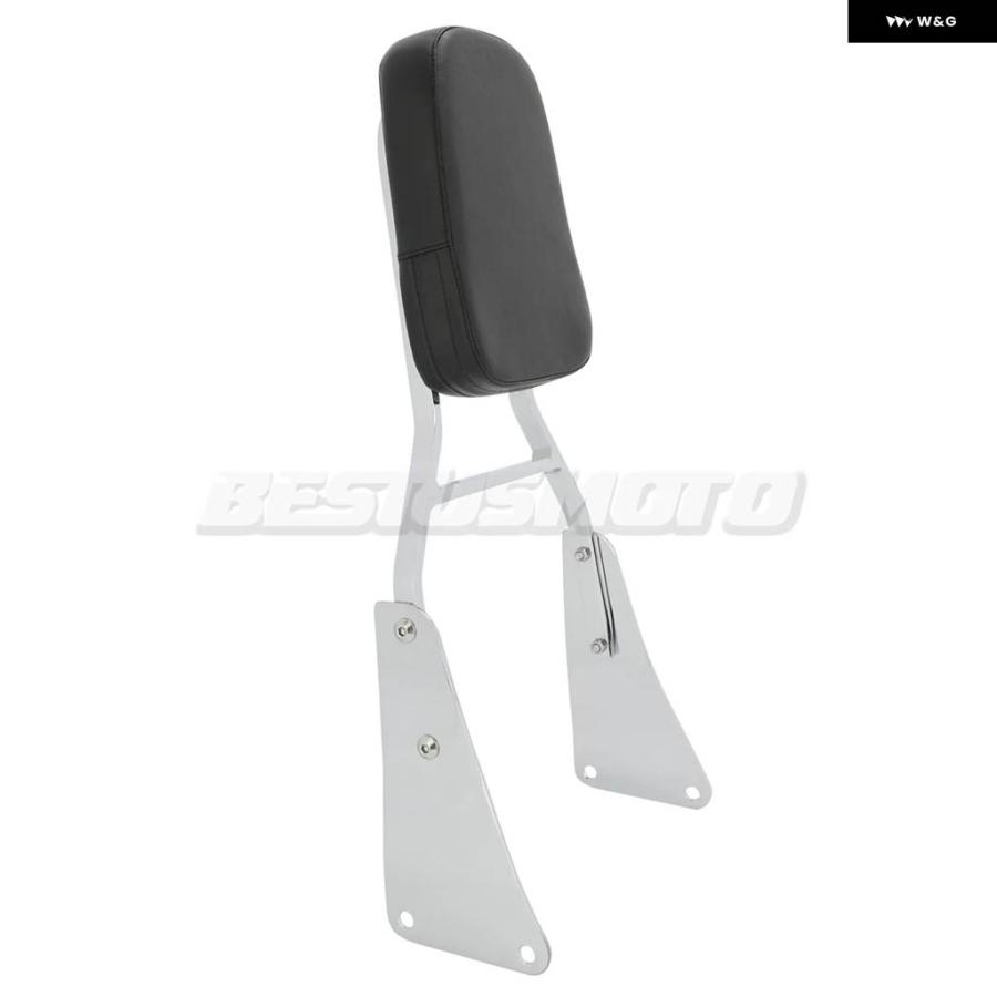 並行輸入品バイク ブラック/クローム乗員用バックレスト シーシーバー カワサキ バルカン1500 VN1500 クラシック 1986-2013