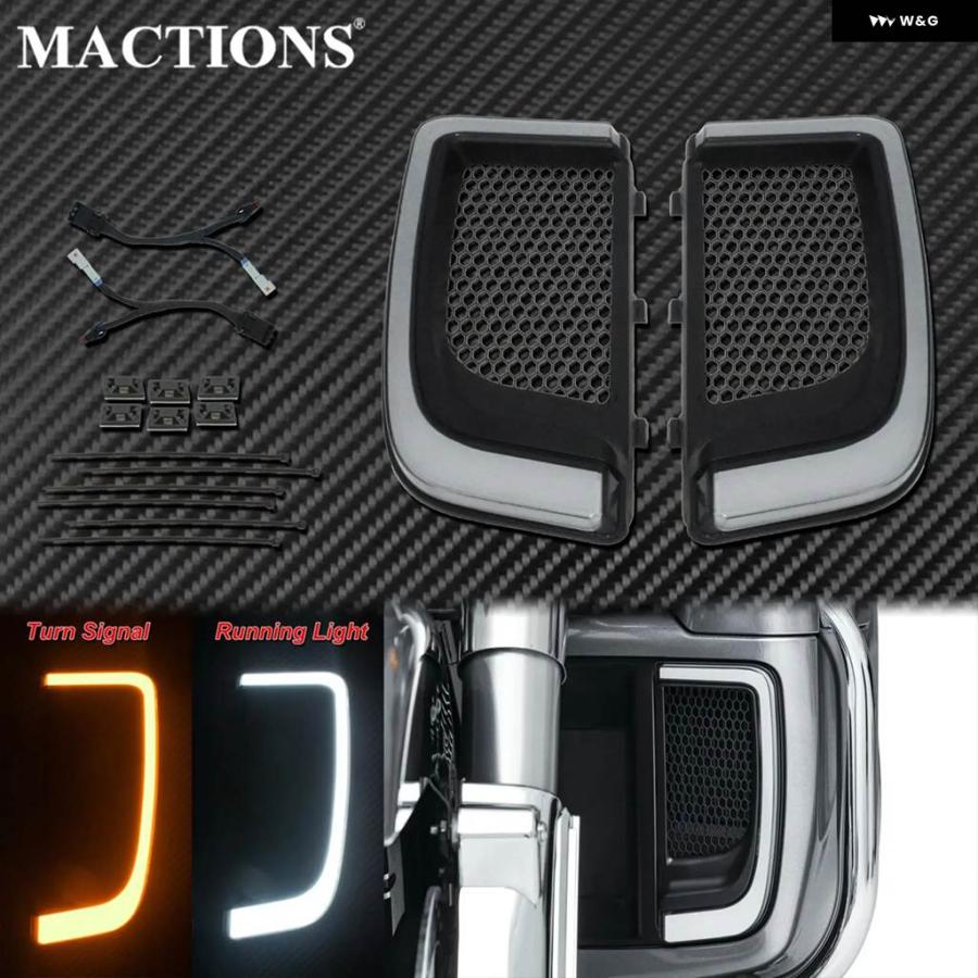 並行輸入品 バイク LED ウィンカーライト フェアリング アンダー グリル ブラック ハーレー ツーリングストリートグライド ロードグライドの画像