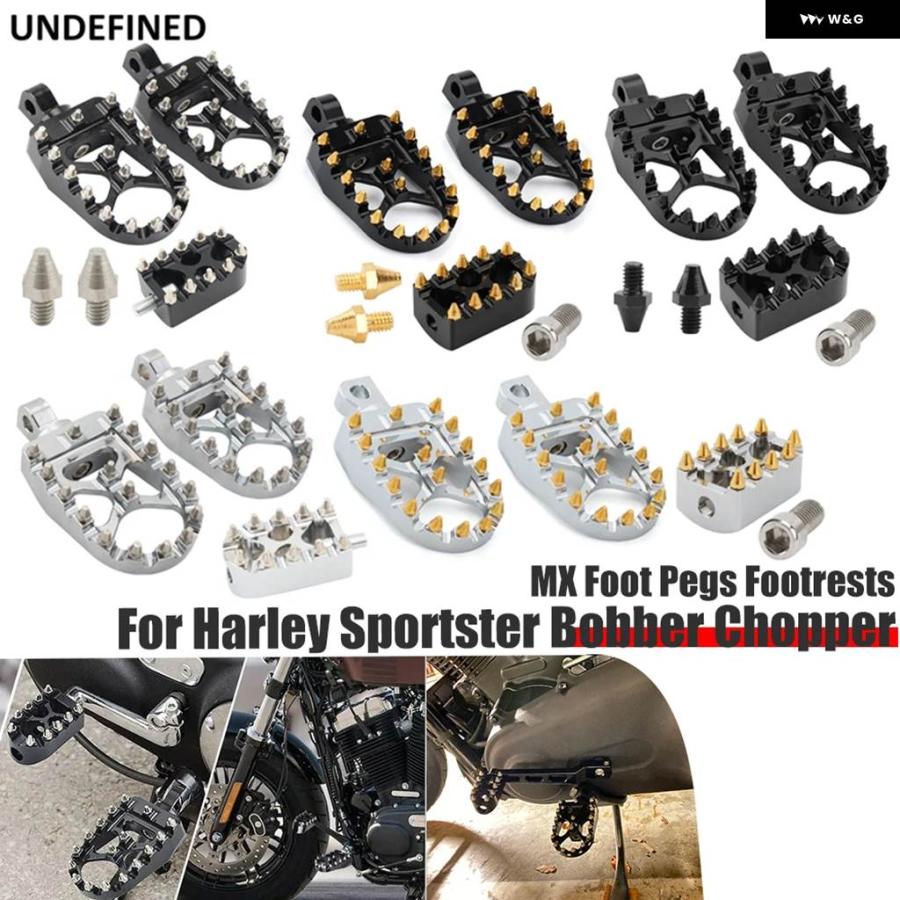 並行輸入品 バイク 用 フットペグ MX ワイド ファットペダル シフター ペグ ハーレー スポーツスター 1200 ダイナ ストリート ボブの画像