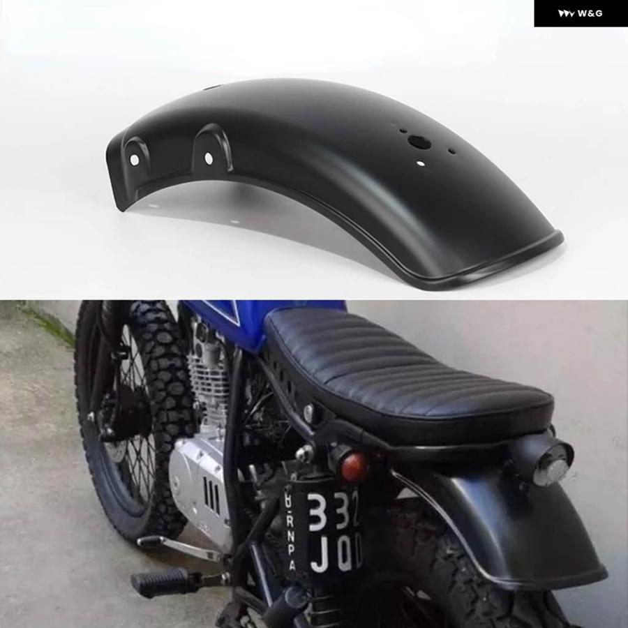 並行輸入品 バイク レトロ ブラック フロント リア フェンダー レトロ マッドガード カバー メタル プロテクター スズキ GN125 GN250 GN 12の画像