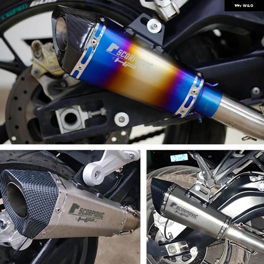 並行輸入品 51MMインレット オートバイ エキゾーストマフラー FZ1 R6 R15 R3 ZX6R ZX10 Z900 1000 CBR1000 GSXR1000 B10の画像