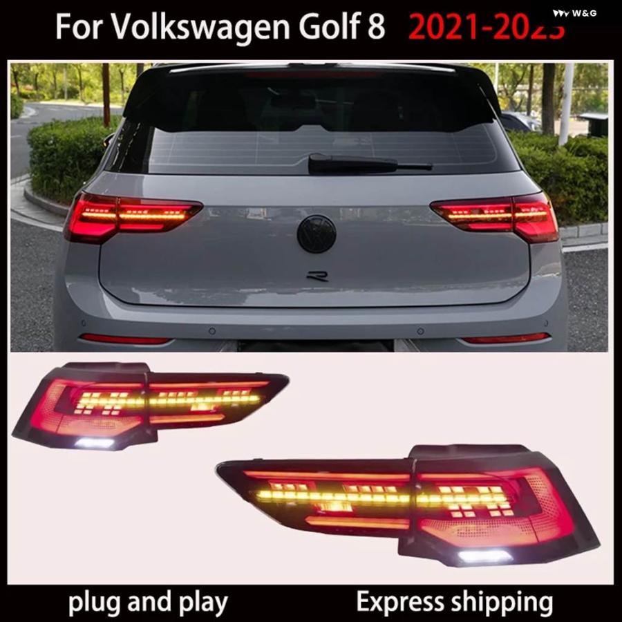 並行輸入品 車種別テールランプ VW ゴルフ 8 テールライト 2021-2023 ゴルフ 8 LED テールライト ゴルフ MK8 リアストップDRLブレーキ_3