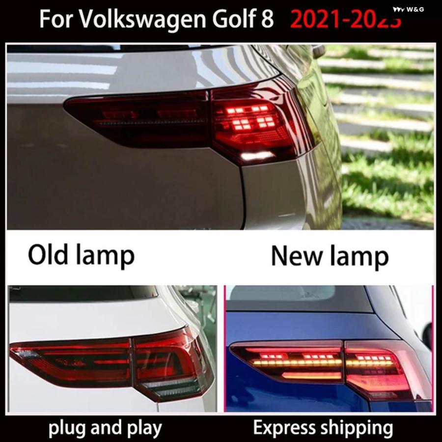 並行輸入品 車種別テールランプ VW ゴルフ 8 テールライト 2021-2023 ゴルフ 8 LED テールライト ゴルフ MK8 リアストップDRLブレーキ_4