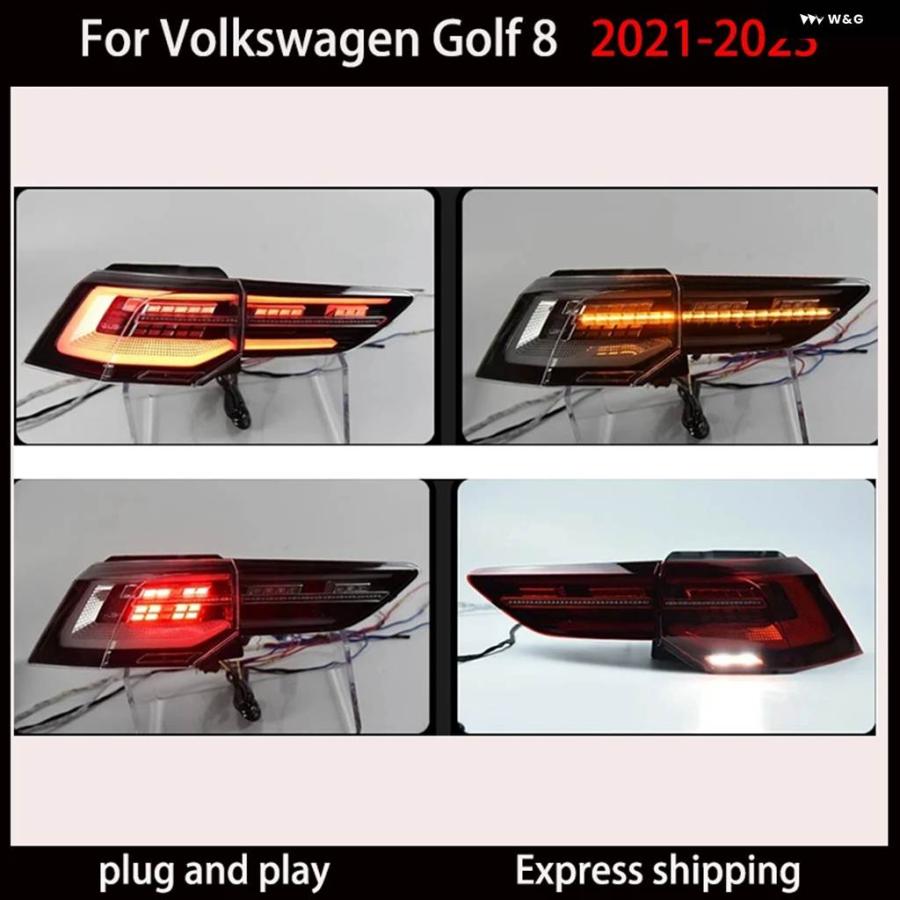 並行輸入品 車種別テールランプ VW ゴルフ 8 テールライト 2021-2023 ゴルフ 8 LED テールライト ゴルフ MK8 リアストップDRLブレーキ_5