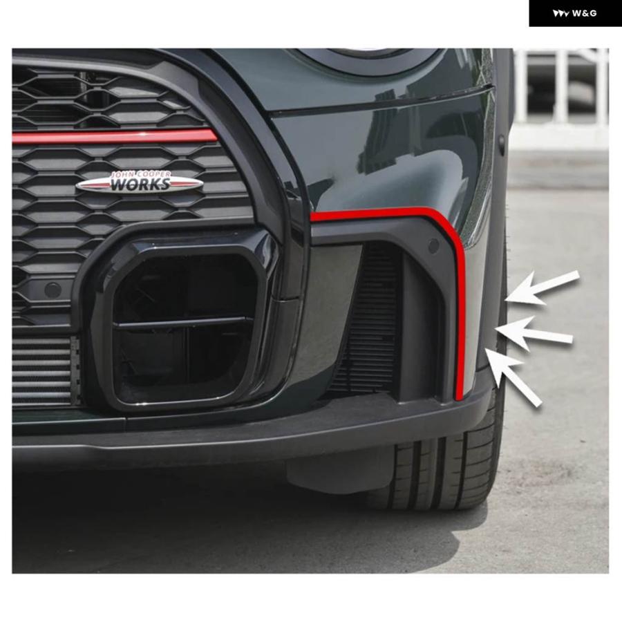 並行輸入品 車 ミニ クーパー JCW F55 F56 F57 コンパートメント フロント バンパー ラップ ベント バンパー デコレーション ステッカーの画像