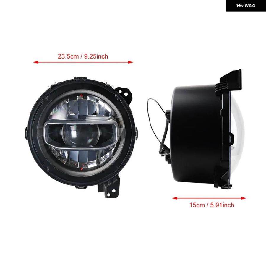 並行輸入品 9インチ LED ヘッドライト ハイ/ロービーム ハロー DRL ライト ジープ ラングラー JL JLU JT ルビコン 18-23 E24_3