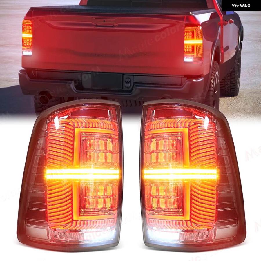並行輸入品 ダッジ ラム 1500 2500 3500 2009 - 12 - 2017 2018 LED テールランプペア リア ドライビング ブレーキ ウィンカーの画像