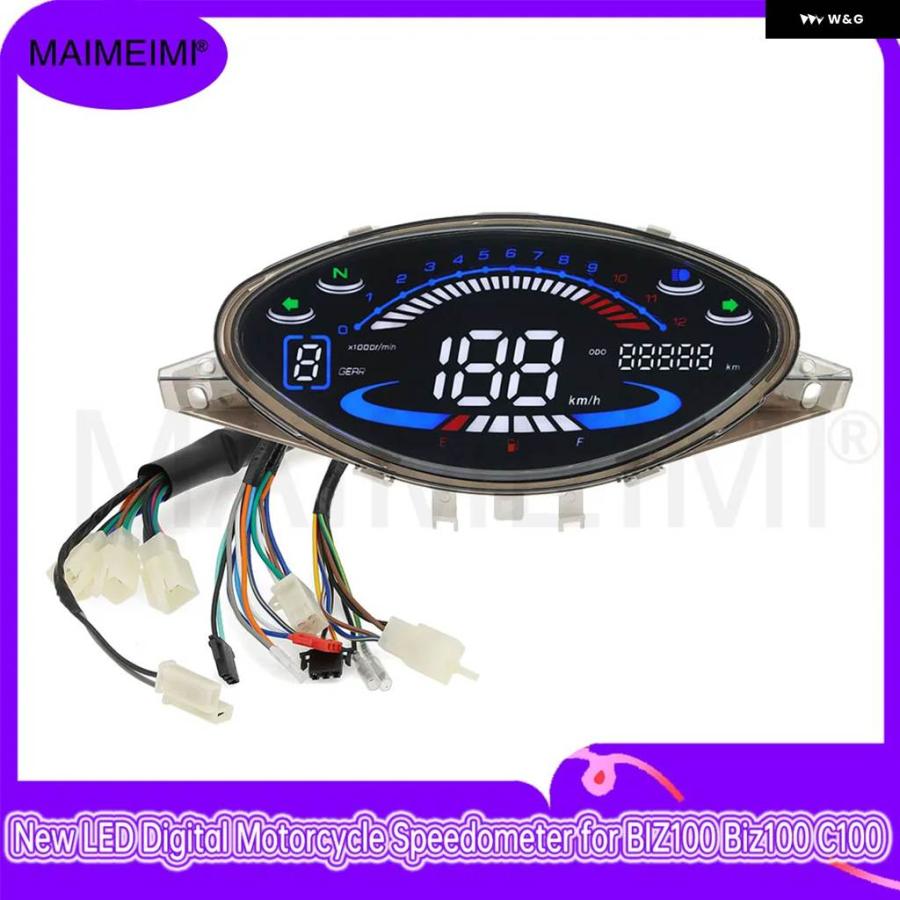 並行輸入品 12000RPMゲージ デジタル バイク スピード メーター LED RPM ダッシュボード ホンダ BIZ 100 C100 1998-2005 ジレラの画像