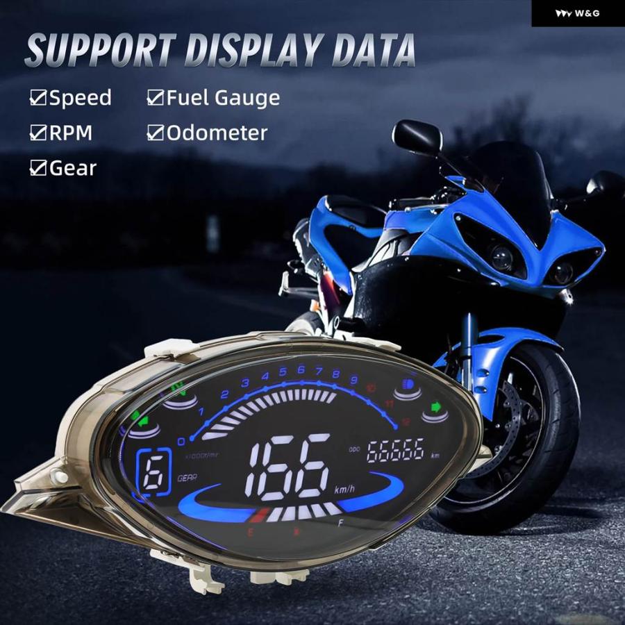 並行輸入品 12000RPMゲージ デジタル バイク スピード メーター LED RPM ダッシュボード ホンダ BIZ 100 C100 1998-2005 ジレラの画像