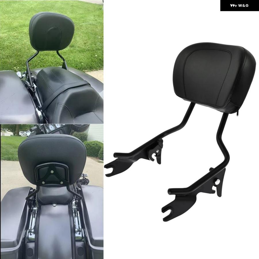 並行輸入品 オートバイ 着脱式 シーシーバー パッセンジャーリアバックレスト パッド ハーレー ツーリング ストリートグライド_3