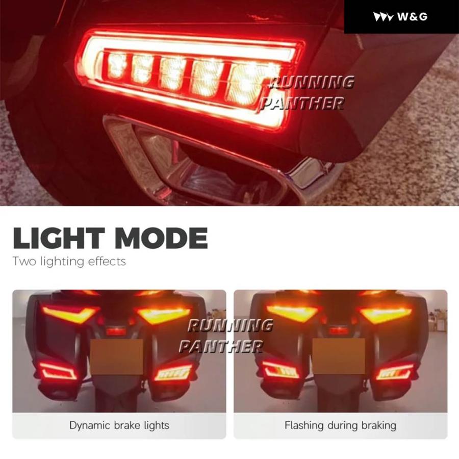 並行輸入品 オートバイ バイク リア サドルバッグ サドルバッグ ウィンカー LEDライト ランプ ホンダ ゴールドウイング ゴールドウイング GL1800 ツアー 2_7