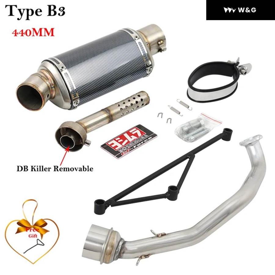 並行輸入品 フル システム ヤマハ GY6-125 GY6-150 GY6 125CC 150CC オートバイ バイク 排気 エスケープ マフラー フロントミドルリンク パイプ 付き DBキ_12