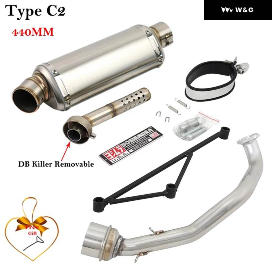並行輸入品 フル システム ヤマハ GY6-125 GY6-150 GY6 125CC 150CC オートバイ バイク 排気 エスケープ マフラー フロントミドルリンク パイプ 付き DBキ_13