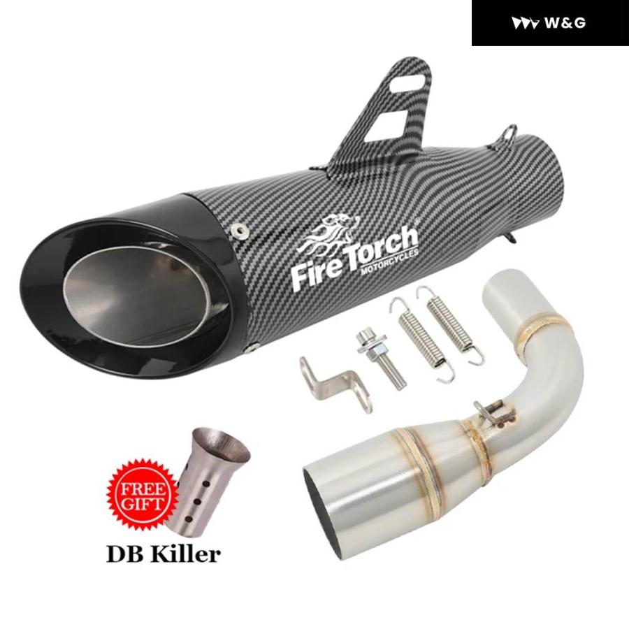 並行輸入品 オートバイ バイク 排気 エスケープ システム 51MM インターフェース ミッドリンク パイプ マフラー MOTO DBキラー スリップオン スズキ DR160_8