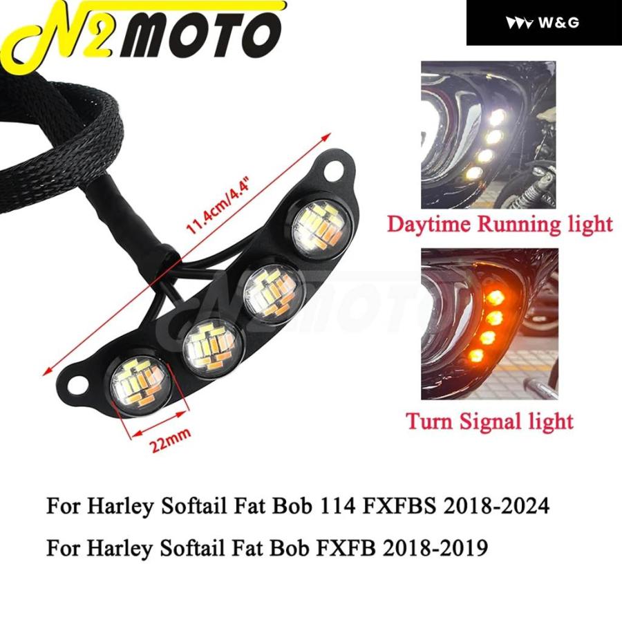 並行輸入品 LEDラウンドDRL バルブ ブリンカーランプ オートバイ バイク シャーククラブ スタイル フェアリング ウィンカーランプ ハーレー ソフテイル FX_1
