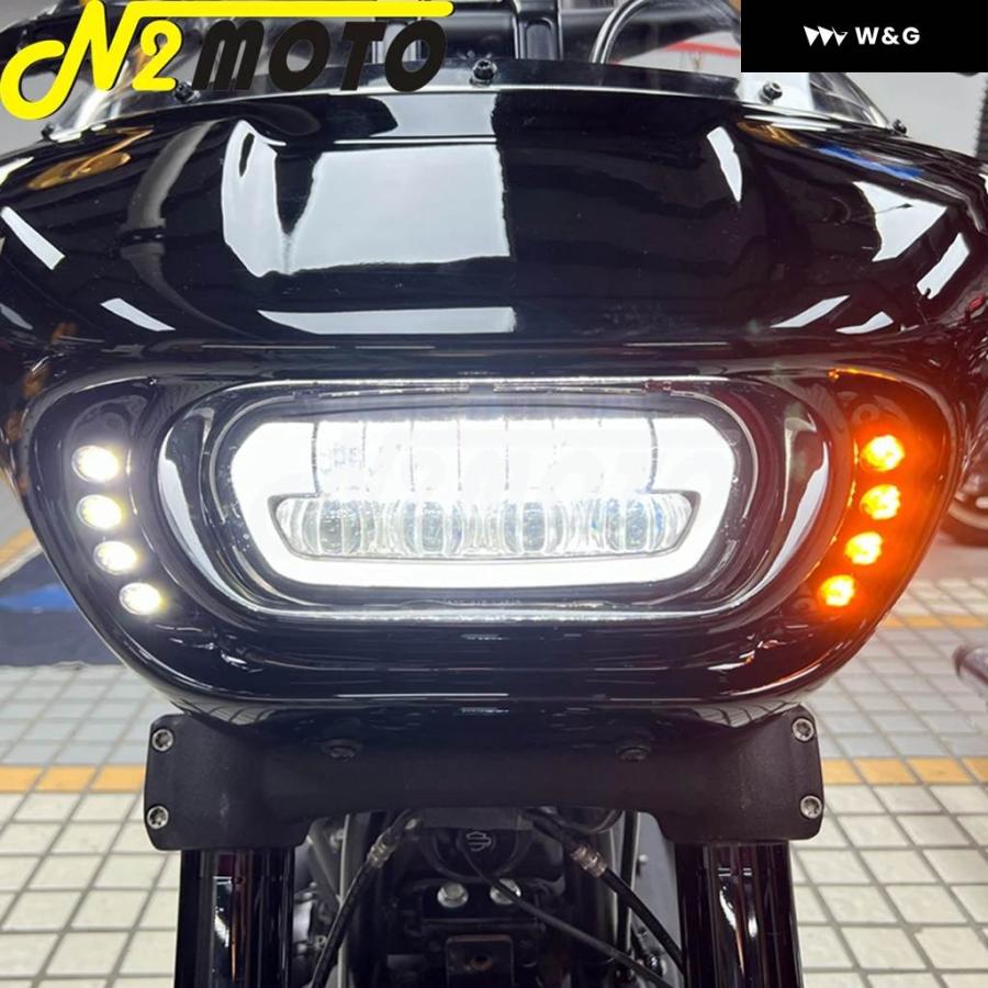 並行輸入品 LEDラウンドDRL バルブ ブリンカーランプ オートバイ バイク シャーククラブ スタイル フェアリング ウィンカーランプ ハーレー ソフテイル FX_5