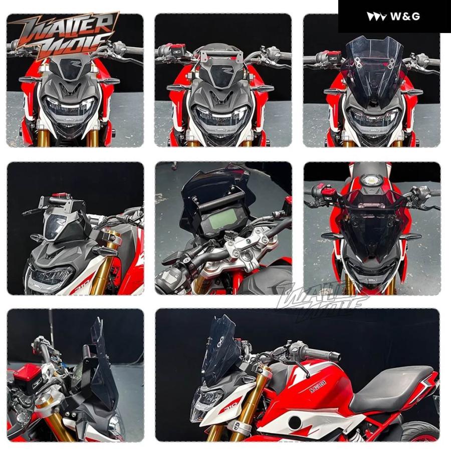 並行輸入品 スモーク ウィンドスクリーン ウィンドシールド BMW G310R 2017-2025 2024 GPSナビゲーション 電話 ブラケット エアデフレクター ウィンドシー_3