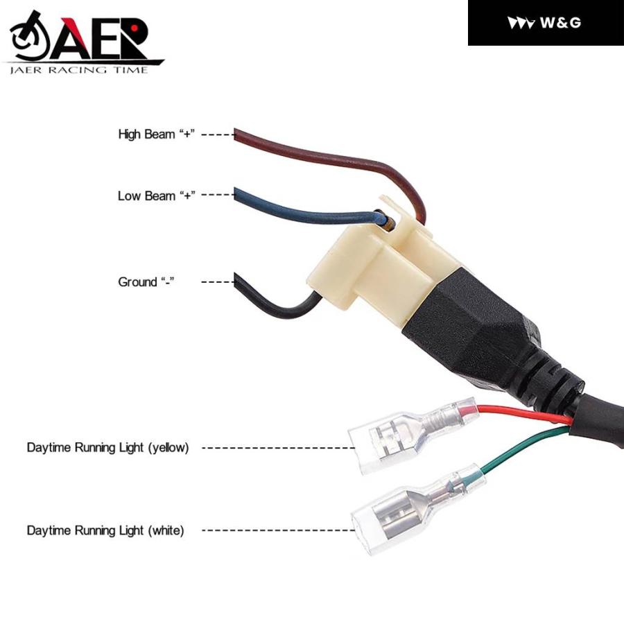 並行輸入品 7.5インチ LED オートバイ バイク ヘッドライト ハイロービーム ホワイト アンバー DRL エンジェルアイ ウィンカーライト ヘッドランプ チョッ_3