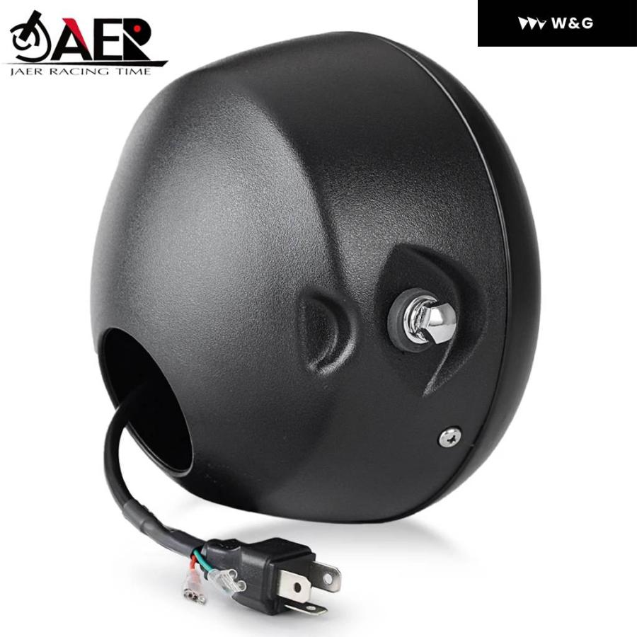 並行輸入品 7.5インチ LED オートバイ バイク ヘッドライト ハイロービーム ホワイト アンバー DRL エンジェルアイ ウィンカーライト ヘッドランプ チョッ_5