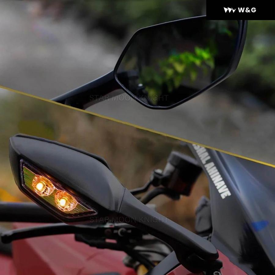 並行輸入品 LEDウィンカー付き オートバイ バイク サイドバックミラー ヤマハ YZF R3/R15/R15 V3/R1 2015- /R1M 2016- /R6 2017-2022_6