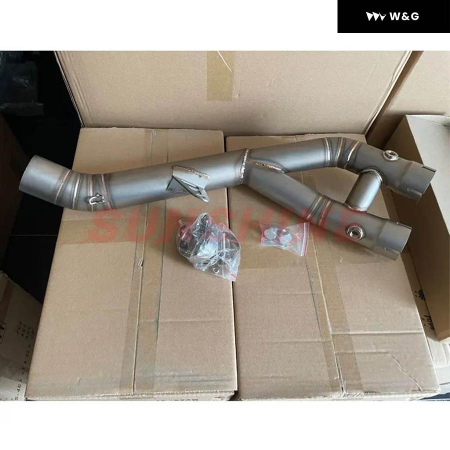 並行輸入品  ヤマハ YZF-R1 排気 オートバイ バイク ミッド パイプ リンク カスタム スリップオン モトクロス ステンレの画像