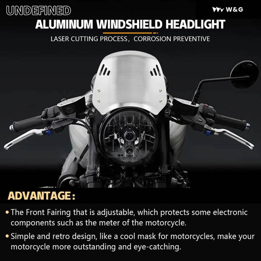 並行輸入品  カワサキ Z650RS Z650 オートバイ バイク アクセサリー アルミ レトロ ウィンドスクリーン 風防 ウィンの画像