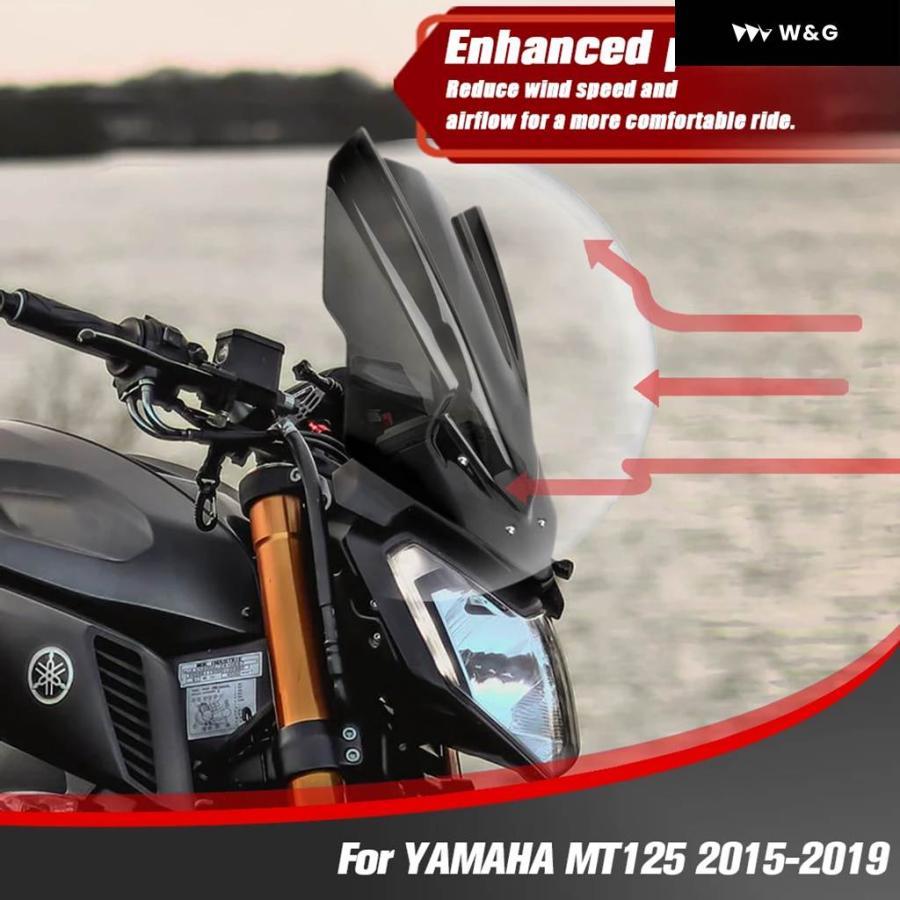 並行輸入品 ヤマハ アクセサリー MT-125 MT125 2015-19 ウィンドスクリーン ウィンドデフレクター PARAB_4