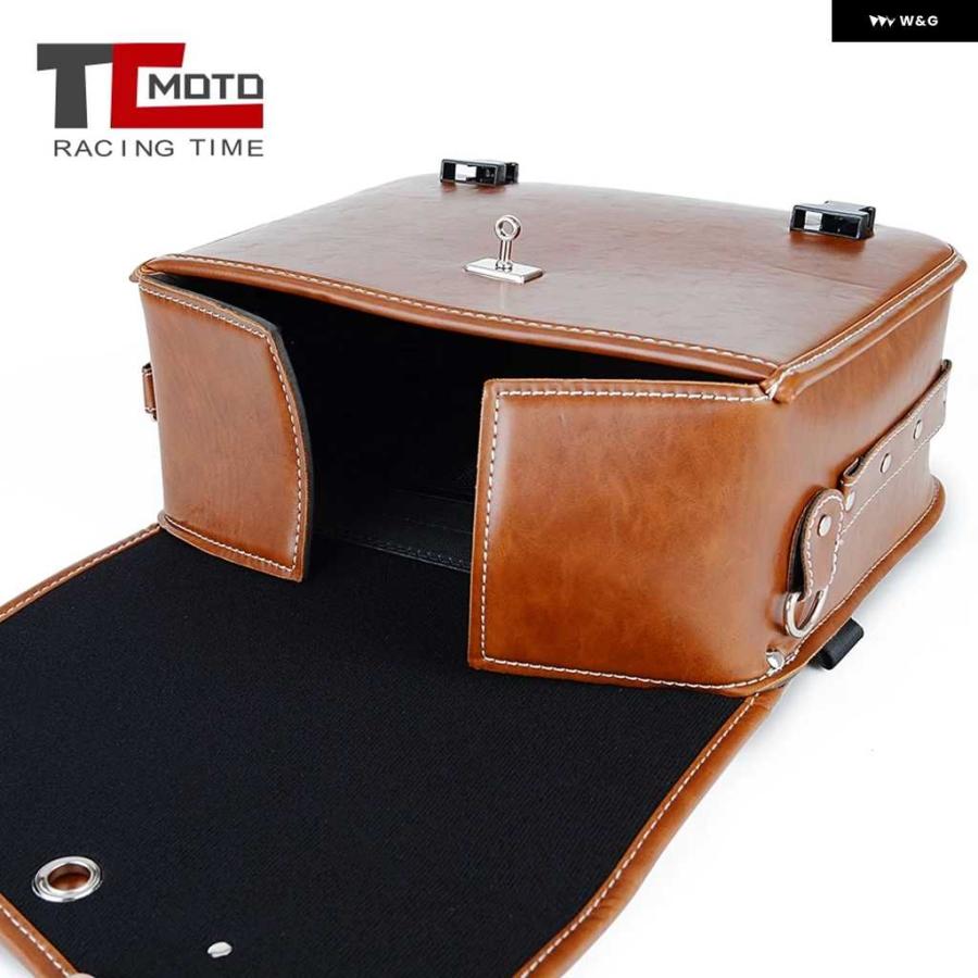 並行輸入品オートバイ バイク 合成皮革 サドルバッグ ラゲッジ ブラウン サイド ツールバッグ ハーレー スポーツスター ホンダ スズキ カワサキ ヤマハ_7