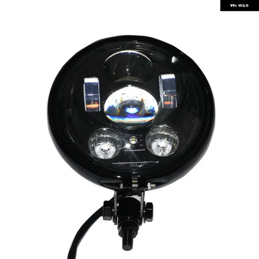 並行輸入品6.5インチ LED オートバイ バイク ヘッドライト ボトム マウント ハイ/ロービーム モーター LED ヘッドランプ ドライビングライト プロジェク