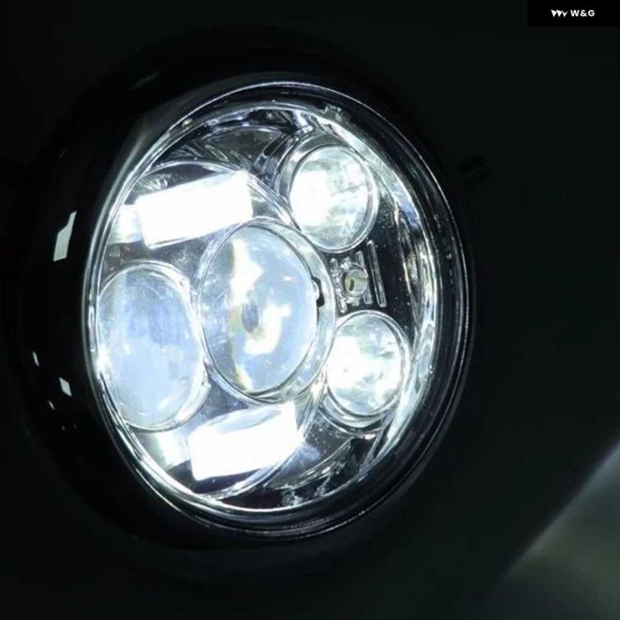 並行輸入品6.5インチ LED オートバイ バイク ヘッドライト ボトム マウント ハイ/ロービーム モーター LED ヘッドランプ ドライビングライト プロジェク