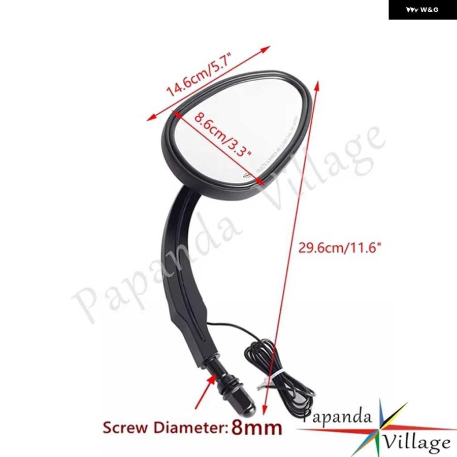 並行輸入品オートバイ バイク バックミラー LED ウィンカーライト 付き サイドミラー ハーレー ダイナ スーパーグライド コンバーチブル カスタム FXD_3