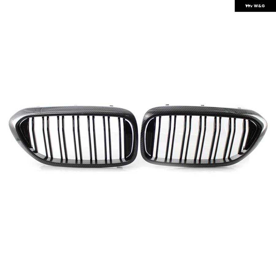 並行輸入品2個 カーボン ABS 車用フロントキドニー グリル レーシング グリル BMW 5シリーズ G30 G31 G38 530I 540I 2017 2018 2019_2