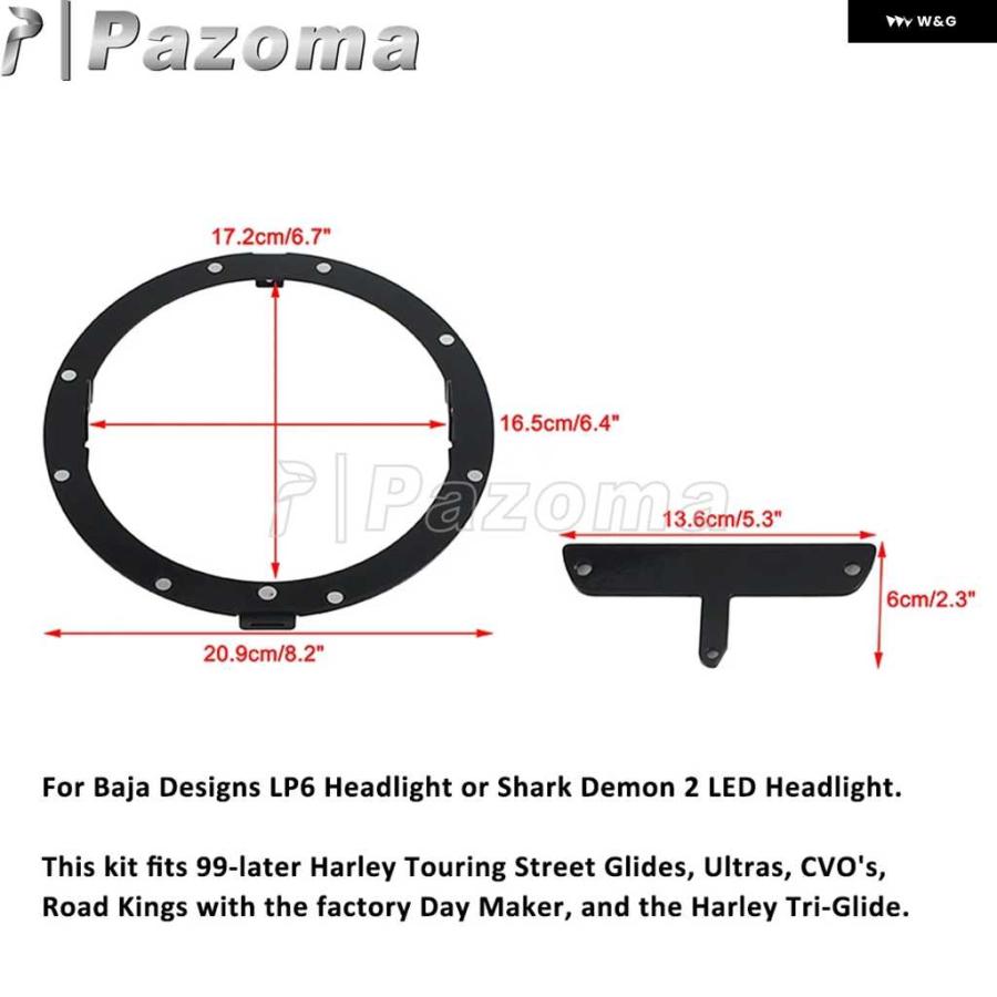 並行輸入品SHARK DEMON LED ヘッドライト ブラケット サポート ラウンド型 オートバイ バイク ヘッドライト マウント ホルダー ハーレー ストリートグラ_2