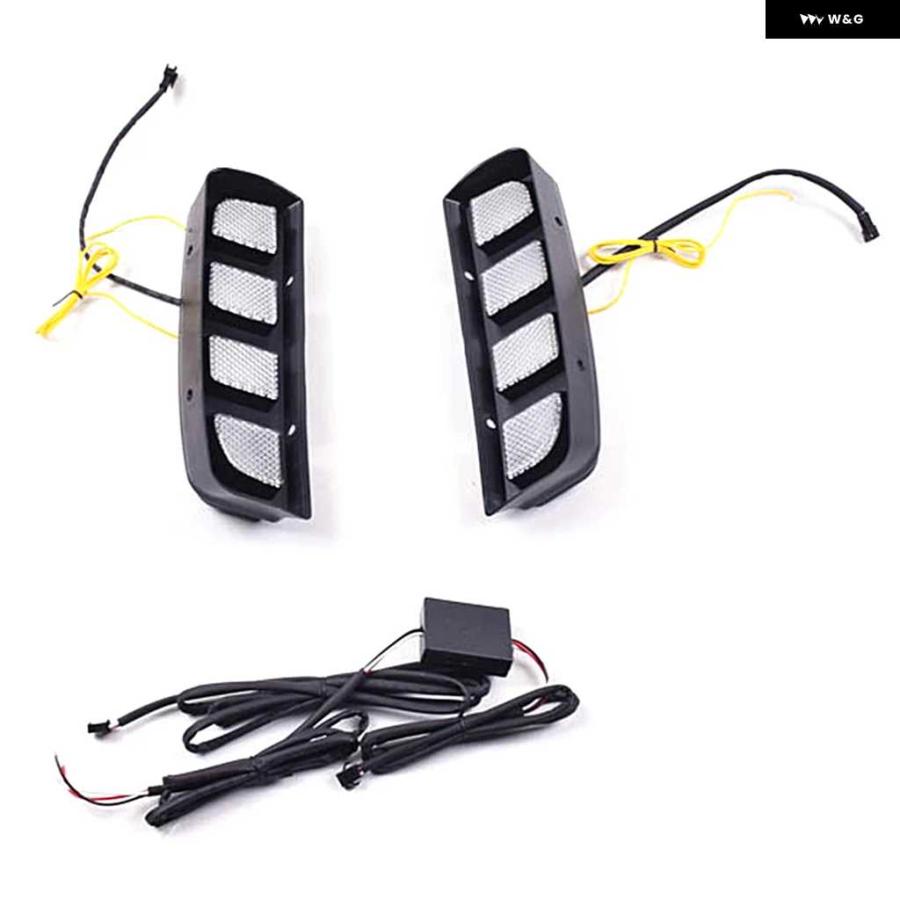 並行輸入品2X オート デイタイム ランニング フォグランプ ダイナミックウィンカー LEDランプ DRL ホンダ シビック タイプ R 2016-19の画像