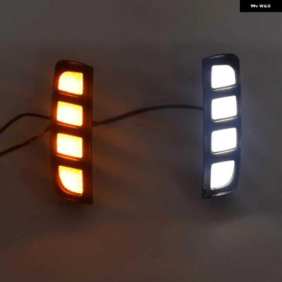 並行輸入品2X オート デイタイム ランニング フォグランプ ダイナミックウィンカー LEDランプ DRL ホンダ シビック タイプ R 2016-19の画像