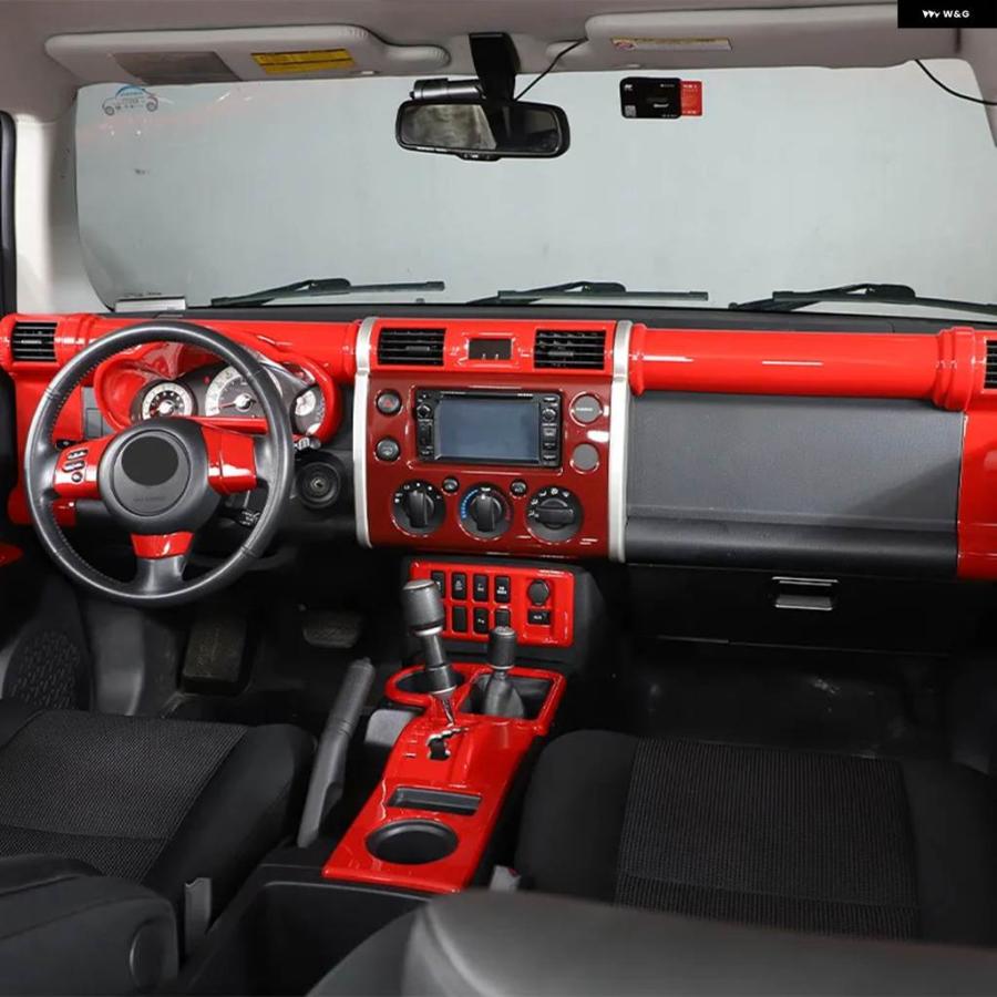 トヨタFJクルーザー ナビセンターパネル 赤 並行輸入品トヨタ FJ クルーザー 2007-2021 内装 ABS レッド カー