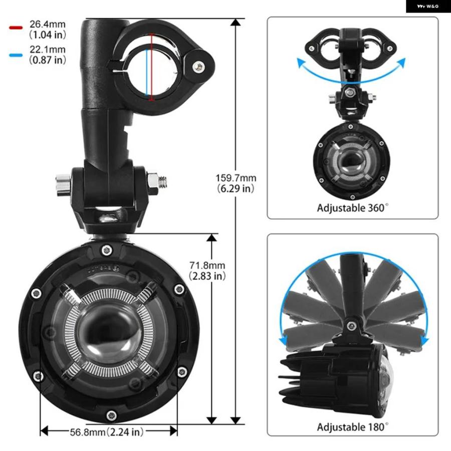 並行輸入品オートバイ フォグランプ 補助ランプ BMW R1200GS F800GS F700GS F650 K1600 60W LED スポットライト フォグランプ_4