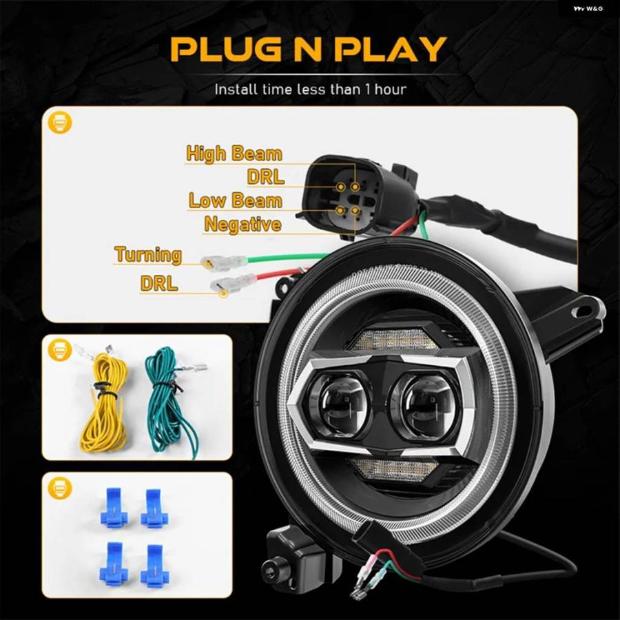 並行輸入品9インチ LED ライト ヘッドライト ハイロービーム ハロー