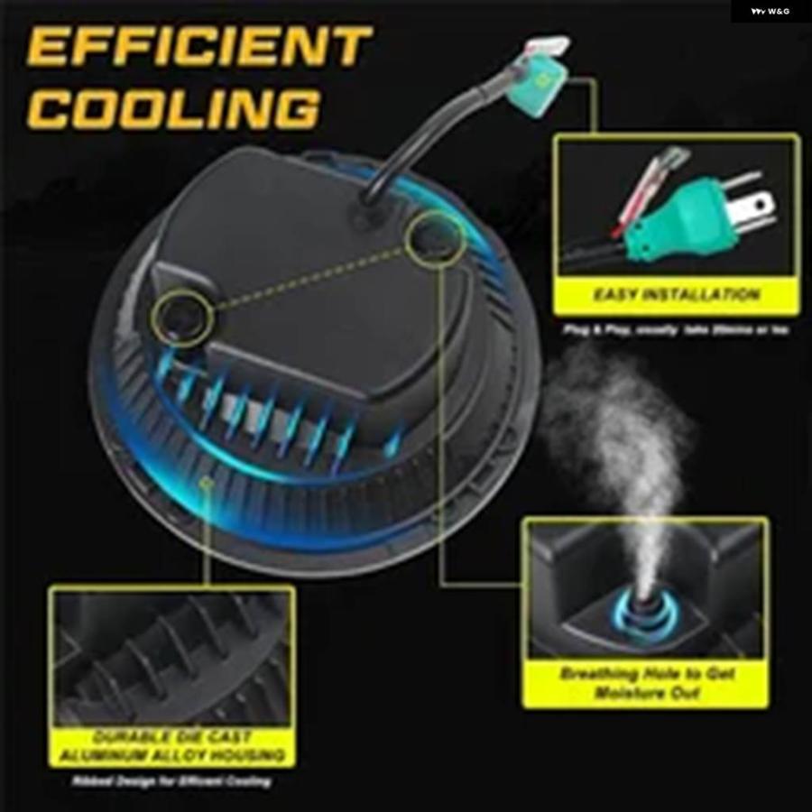 並行輸入品クローム/ブラック 7インチ LED ヘッドライト ラウンド + 2X 4-1/2インチ フォグランプ パッシングランプ ブラケット オートバイ ライト アセの画像