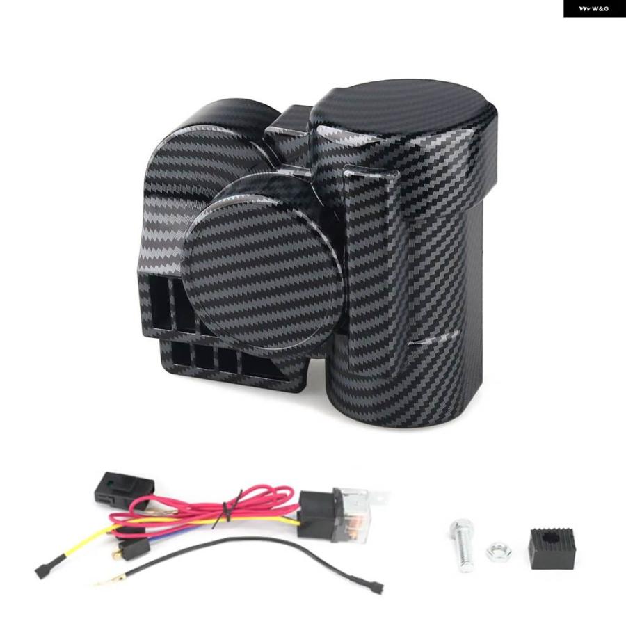 並行輸入品150DB 超大音量 車用ホーン 12V 電車用サウンド エアホーン リレー付き オートバイ 電車用ホーン バイク トラック ボート ピックアップ_3