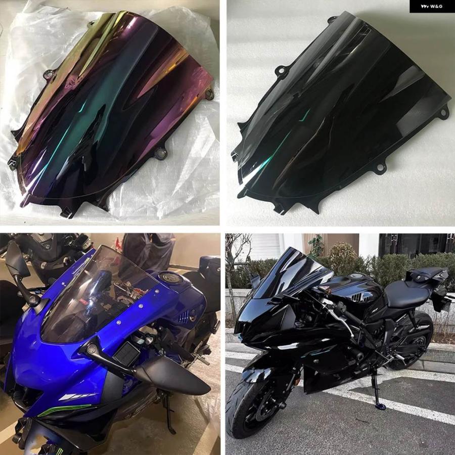 並行輸入品YZFR7 ダブルバブル ウィンドシールド スポーツ ウィンドスクリーン スクリーン 2021-24 ヤマハ YZF-R7 R7 R6 2017-20の画像